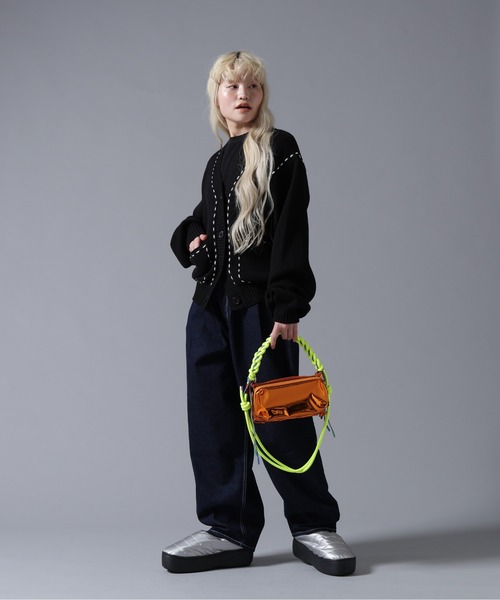 BEAVER(ビーバー)の「B omnivore/ビーオムニボー STITCH KNIT CARDIGAN(カーディガン/ボレロ・レディース・ブラック/ブラウン/グレー/オフホワイト・FREE)」の13枚目の写真