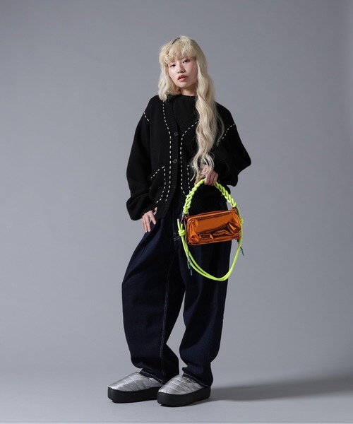BEAVER(ビーバー)の「B omnivore/ビーオムニボー STITCH KNIT CARDIGAN(カーディガン/ボレロ・レディース・ブラック/ブラウン/グレー/オフホワイト・FREE)」の14枚目の写真
