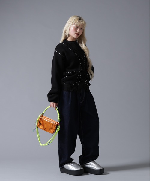 BEAVER(ビーバー)の「B omnivore/ビーオムニボー STITCH KNIT CARDIGAN(カーディガン/ボレロ・レディース・ブラック/ブラウン/グレー/オフホワイト・FREE)」の18枚目の写真
