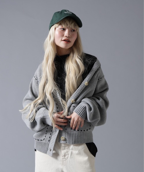 BEAVER(ビーバー)の「B omnivore/ビーオムニボー STITCH KNIT CARDIGAN(カーディガン/ボレロ・レディース・ブラック/ブラウン/グレー/オフホワイト・FREE)」の19枚目の写真