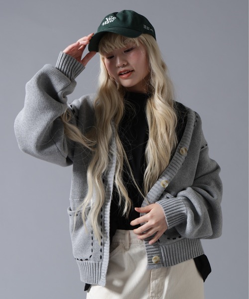 BEAVER(ビーバー)の「B omnivore/ビーオムニボー STITCH KNIT CARDIGAN(カーディガン/ボレロ・レディース・ブラック/ブラウン/グレー/オフホワイト・FREE)」の21枚目の写真
