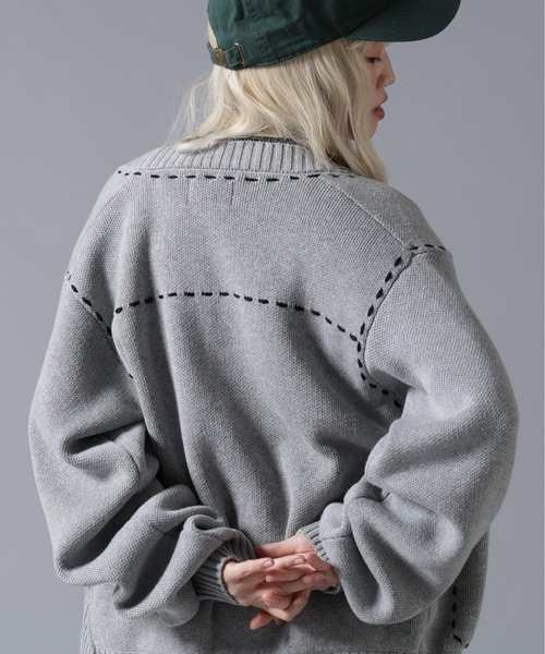 BEAVER(ビーバー)の「B omnivore/ビーオムニボー STITCH KNIT CARDIGAN(カーディガン/ボレロ・レディース・ブラック/ブラウン/グレー/オフホワイト・FREE)」の22枚目の写真
