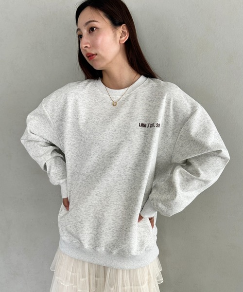 MYMOOD.(マイムード)の「カジュアルスタイリングの主役フロントバックプリント ビックシルエットプルオーバー(スウェット・レディース・グレー/オートミール・FREE)」の1枚目の写真