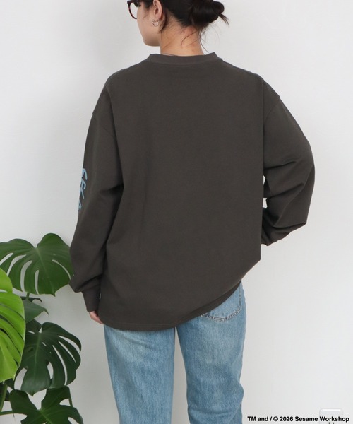 Ha-Li-C STORE(ハリックストア)の「【セサミストリート】袖プリントロンT(Tシャツ/カットソー・メンズ・オフホワイト/ライトブルー/チャコールグレー/ピンク・X-LARGE/LARGE/MEDIUM)」の7枚目の写真