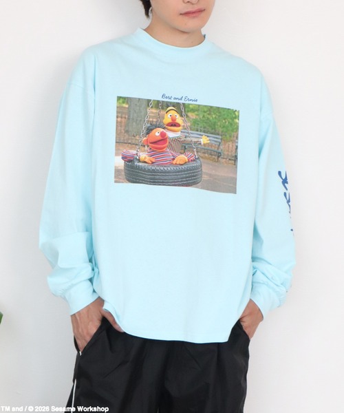 Ha-Li-C STORE(ハリックストア)の「【セサミストリート】袖プリントロンT(Tシャツ/カットソー・メンズ・オフホワイト/ライトブルー/チャコールグレー/ピンク・X-LARGE/LARGE/MEDIUM)」の11枚目の写真