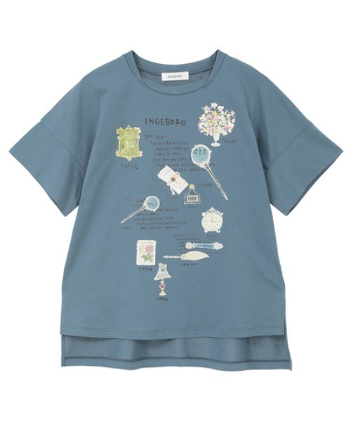 INGEBORG(インゲボルグ)の「レターワンポイントpt.Tシャツ(Tシャツ/カットソー・レディース・ホワイト/ブルー/ブラック/ベージュ・LARGE/MEDIUM)」の4枚目の写真