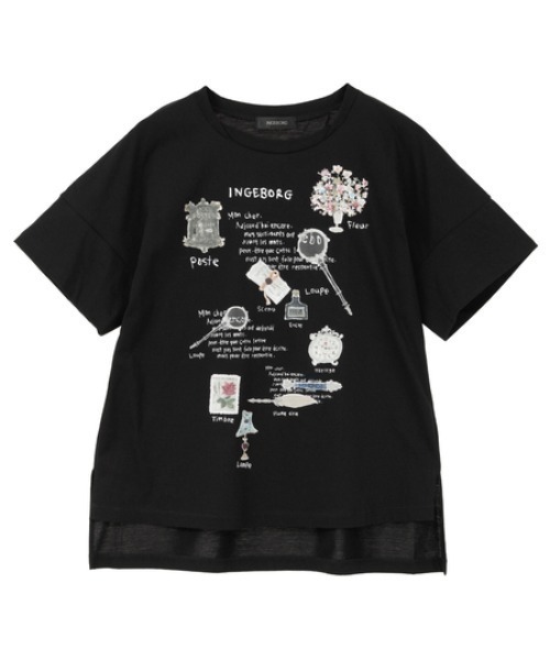 INGEBORG(インゲボルグ)の「レターワンポイントpt.Tシャツ(Tシャツ/カットソー・レディース・ホワイト/ブルー/ブラック/ベージュ・LARGE/MEDIUM)」の3枚目の写真