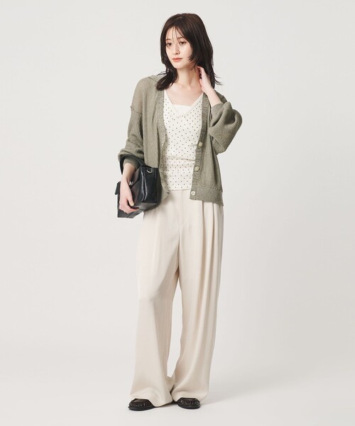 BEAUTY&YOUTH UNITED ARROWS(ビューティーアンドユースユナイテッドアローズ)の「コットンポリエステル スキッパー カーディガン ウォッシャブル(カーディガン/ボレロ・レディース・ダークブラウン/オリーブ/ライトグレー・FREE)」の7枚目の写真