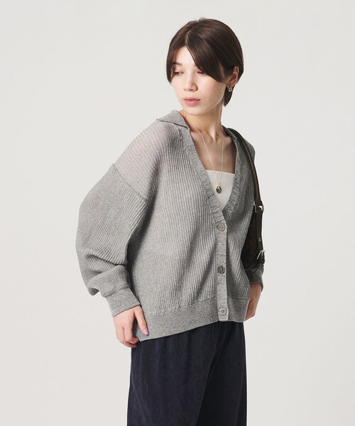 BEAUTY&YOUTH UNITED ARROWS(ビューティーアンドユースユナイテッドアローズ)の「コットンポリエステル スキッパー カーディガン ウォッシャブル(カーディガン/ボレロ・レディース・ダークブラウン/オリーブ/ライトグレー・FREE)」の10枚目の写真