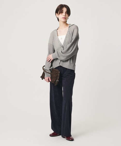BEAUTY&YOUTH UNITED ARROWS(ビューティーアンドユースユナイテッドアローズ)の「コットンポリエステル スキッパー カーディガン ウォッシャブル(カーディガン/ボレロ・レディース・ダークブラウン/オリーブ/ライトグレー・FREE)」の12枚目の写真