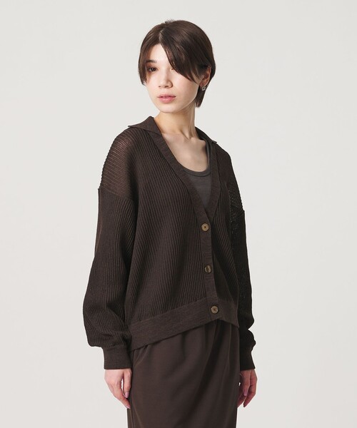 BEAUTY&YOUTH UNITED ARROWS(ビューティーアンドユースユナイテッドアローズ)の「コットンポリエステル スキッパー カーディガン ウォッシャブル(カーディガン/ボレロ・レディース・ダークブラウン/オリーブ/ライトグレー・FREE)」の13枚目の写真