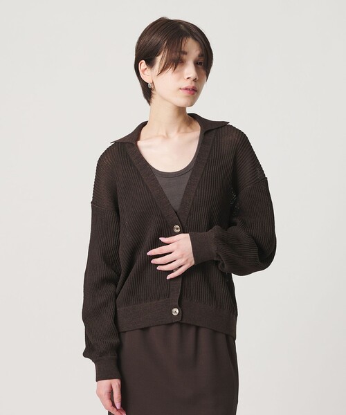 BEAUTY&YOUTH UNITED ARROWS(ビューティーアンドユースユナイテッドアローズ)の「コットンポリエステル スキッパー カーディガン ウォッシャブル(カーディガン/ボレロ・レディース・ダークブラウン/オリーブ/ライトグレー・FREE)」の14枚目の写真