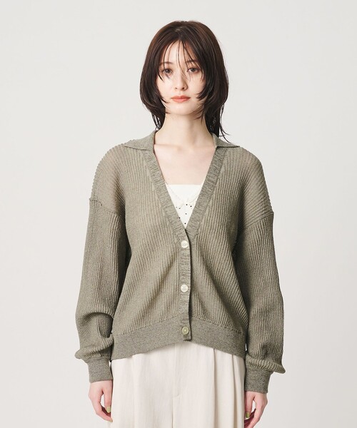 BEAUTY&YOUTH UNITED ARROWS(ビューティーアンドユースユナイテッドアローズ)の「コットンポリエステル スキッパー カーディガン ウォッシャブル(カーディガン/ボレロ・レディース・ダークブラウン/オリーブ/ライトグレー・FREE)」の16枚目の写真