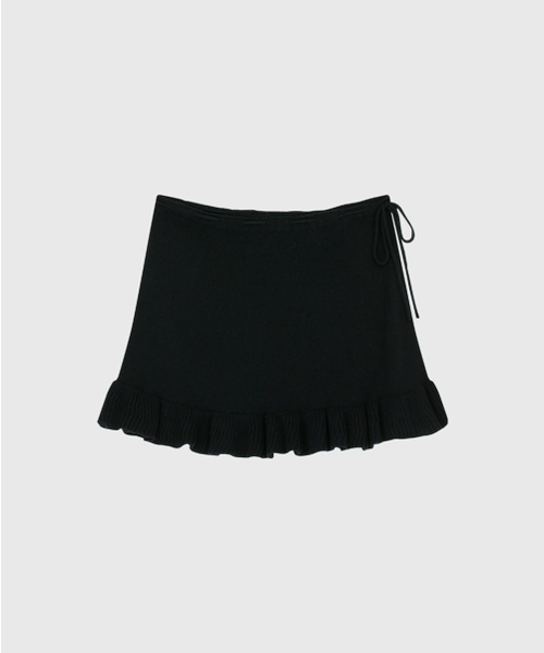 LOOKAST(ルックキャスト)の「タニラッフルニットスカート_ブラック / TANI RUFFLE KNIT SKIRT_BLACK(スカート・レディース・ブラック・FREE)」の2枚目の写真