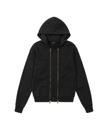 AAKAM | Double Zippered Zip-Up Hoodie (Black)(パーカー)