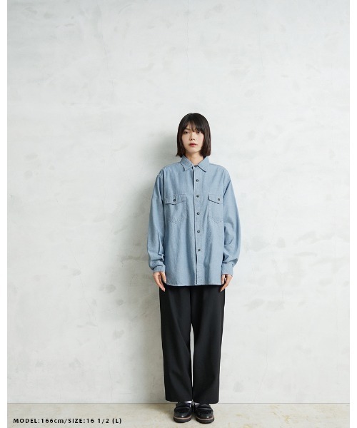 WAIPER.inc(ワイパーインク)の「米軍 1940’s U.S.NAVY フラップポケット シャンブレーシャツ MADE OF”KAIHARA FABRIC”(シャツ/ブラウス・メンズ・ブルー/ライトブルー・17/16 1/2/15 1/2)」の8枚目の写真