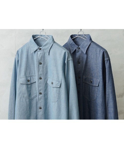 WAIPER.inc(ワイパーインク)の「米軍 1940’s U.S.NAVY フラップポケット シャンブレーシャツ MADE OF”KAIHARA FABRIC”(シャツ/ブラウス・メンズ・ブルー/ライトブルー・17/16 1/2/15 1/2)」の7枚目の写真