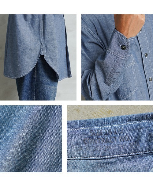 WAIPER.inc(ワイパーインク)の「米軍 1940’s U.S.NAVY フラップポケット シャンブレーシャツ MADE OF”KAIHARA FABRIC”(シャツ/ブラウス・メンズ・ブルー/ライトブルー・17/16 1/2/15 1/2)」の15枚目の写真