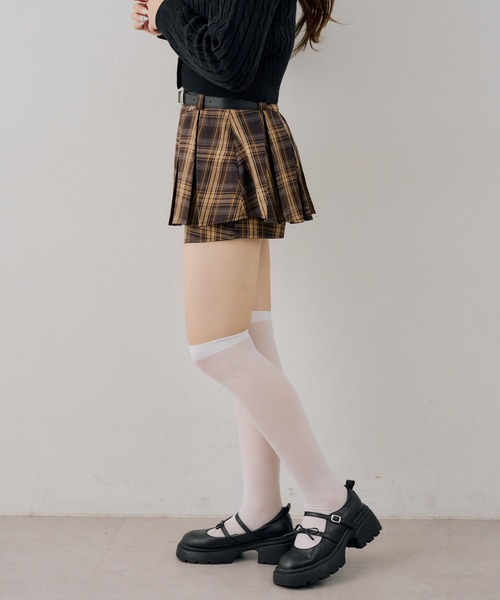 continuer de NICE CLAUP(コンティニューデナイスクラップ)の「ベルト付レイヤープリーツミニスカート(スカート・レディース・ブラック系その他/ブラウン系その他・SMALL/MEDIUM)」の16枚目の写真