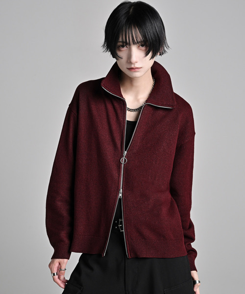 ADRER(アドラー)の「full zip knit cardigan / フルジップ ニットカーディガン(カーディガン/ボレロ・メンズ・ブラック系1/ワイン系1/グレー系1・S/XS/L/M)」の3枚目の写真