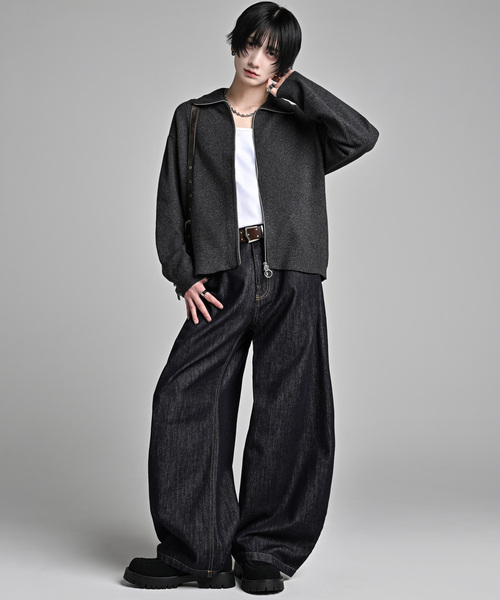 ADRER(アドラー)の「full zip knit cardigan / フルジップ ニットカーディガン(カーディガン/ボレロ・メンズ・ブラック系1/ワイン系1/グレー系1・S/XS/L/M)」の4枚目の写真