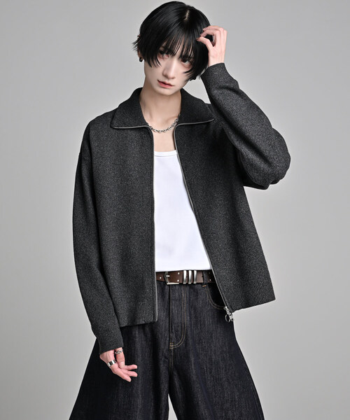 ADRER(アドラー)の「full zip knit cardigan / フルジップ ニットカーディガン(カーディガン/ボレロ・メンズ・ブラック系1/ワイン系1/グレー系1・S/XS/L/M)」の5枚目の写真