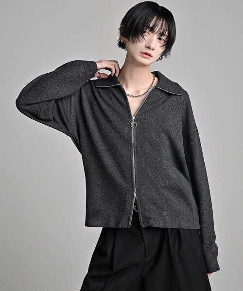 ADRER(アドラー)の「full zip knit cardigan / フルジップ ニットカーディガン(カーディガン/ボレロ・メンズ・ブラック系1/ワイン系1/グレー系1・S/XS/L/M)」の9枚目の写真