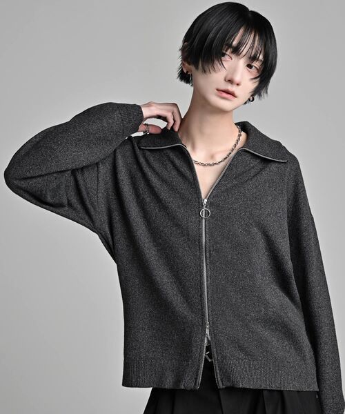 ADRER(アドラー)の「full zip knit cardigan / フルジップ ニットカーディガン(カーディガン/ボレロ・メンズ・ブラック系1/ワイン系1/グレー系1・S/XS/L/M)」の10枚目の写真
