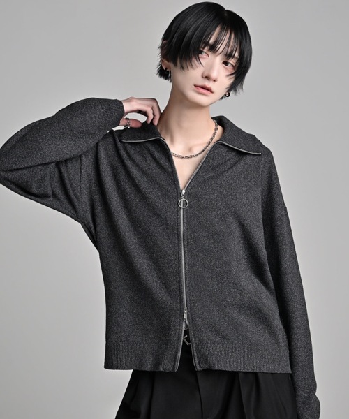 ADRER(アドラー)の「full zip knit cardigan / フルジップ ニットカーディガン(カーディガン/ボレロ・メンズ・ブラック系1/ワイン系1/グレー系1・S/XS/L/M)」の2枚目の写真