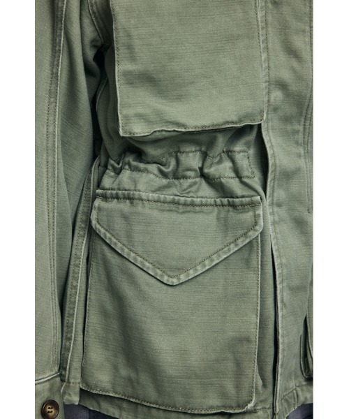 MOUSSY(マウジー)の「BACKSATIN BDU ジャケット(ミリタリージャケット・レディース・ライトブラック/カーキ・FREE)」の12枚目の写真