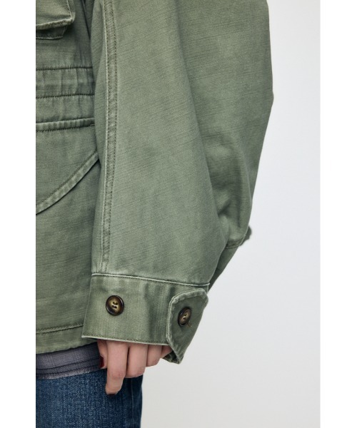 MOUSSY(マウジー)の「BACKSATIN BDU ジャケット(ミリタリージャケット・レディース・ライトブラック/カーキ・FREE)」の13枚目の写真