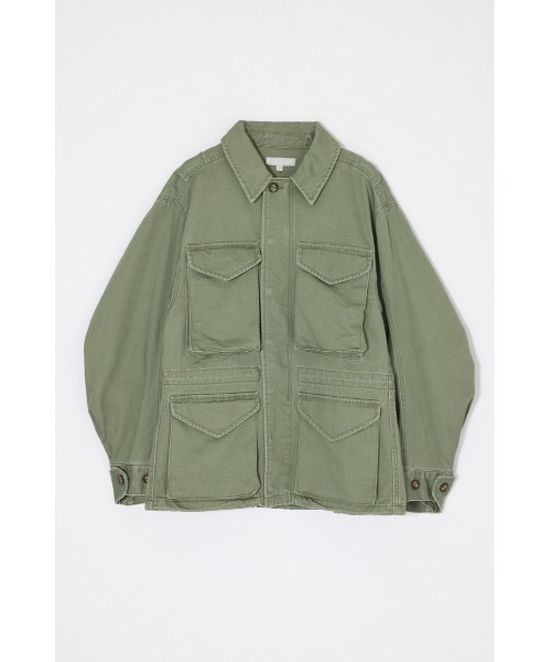 MOUSSY(マウジー)の「BACKSATIN BDU ジャケット(ミリタリージャケット・レディース・ライトブラック/カーキ・FREE)」の17枚目の写真