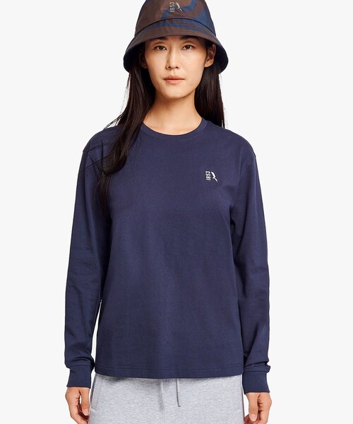 AIGLE(エーグル)の「UVカット オーガニックコットン ロングスリーブTシャツ(Tシャツ/カットソー・メンズ・ダークネイビー/グレー/ホワイト・L/XS/XL/S/M)」の3枚目の写真