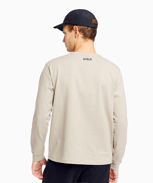 AIGLE(エーグル)の「UVカット オーガニックコットン ロングスリーブTシャツ(Tシャツ/カットソー・メンズ・ダークネイビー/グレー/ホワイト・L/XS/XL/S/M)」の5枚目の写真