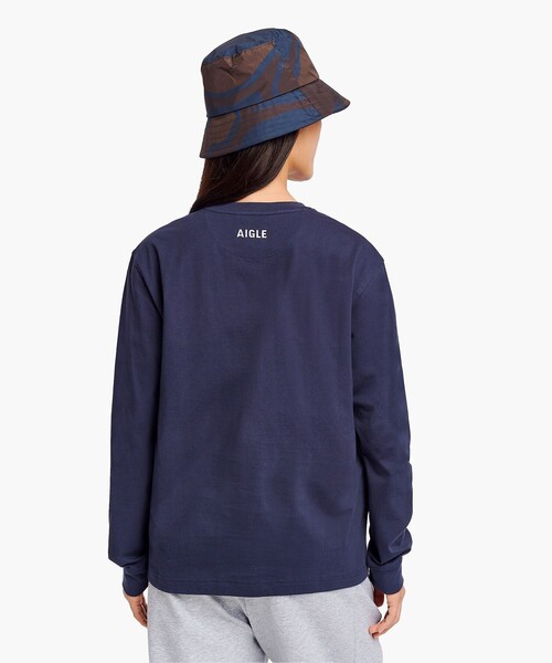 AIGLE(エーグル)の「UVカット オーガニックコットン ロングスリーブTシャツ(Tシャツ/カットソー・メンズ・ダークネイビー/グレー/ホワイト・L/XS/XL/S/M)」の8枚目の写真