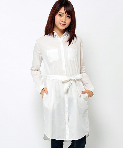 LBC(エルビーシー)の「シャツワンピース (シャツワンピース・レディース・ネイビー/オフホワイト/ホワイト・LARGE/MEDIUM)」の2枚目の写真