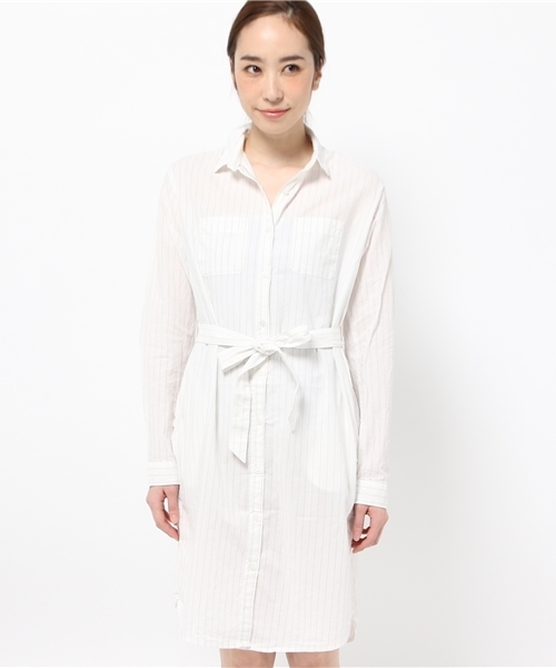 LBC(エルビーシー)の「シャツワンピース (シャツワンピース・レディース・ネイビー/オフホワイト/ホワイト・LARGE/MEDIUM)」の8枚目の写真