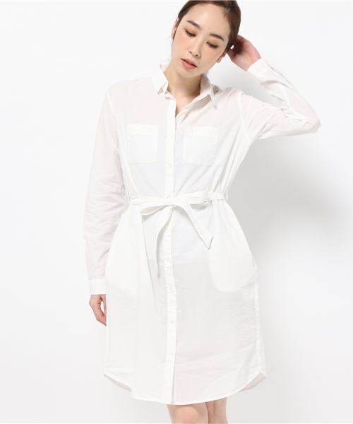 LBC(エルビーシー)の「シャツワンピース (シャツワンピース・レディース・ネイビー/オフホワイト/ホワイト・LARGE/MEDIUM)」の12枚目の写真