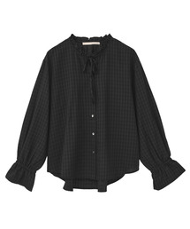MELROSE claire（メルローズ クレール）の「【シャドーギンガムフリルブラウス】（シャツ/ブラウス）」