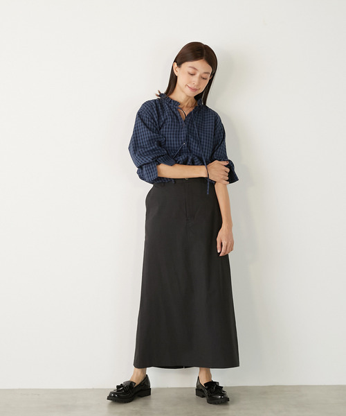 MELROSE claire（メルローズ クレール）の「【シャドーギンガムフリルブラウス】（シャツ/ブラウス・レディース・クリーム/ブラック/ネイビー・FREE）」の11枚目の写真