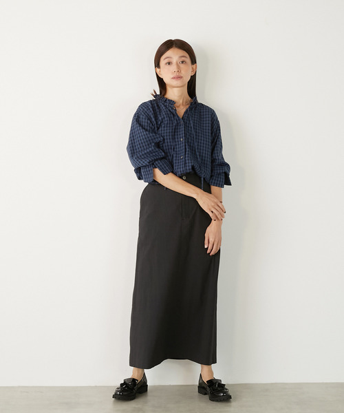 MELROSE claire（メルローズ クレール）の「【シャドーギンガムフリルブラウス】（シャツ/ブラウス・レディース・クリーム/ブラック/ネイビー・FREE）」の12枚目の写真