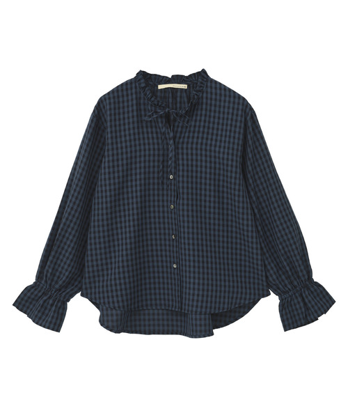 MELROSE claire（メルローズ クレール）の「【シャドーギンガムフリルブラウス】（シャツ/ブラウス・レディース・クリーム/ブラック/ネイビー・FREE）」の13枚目の写真