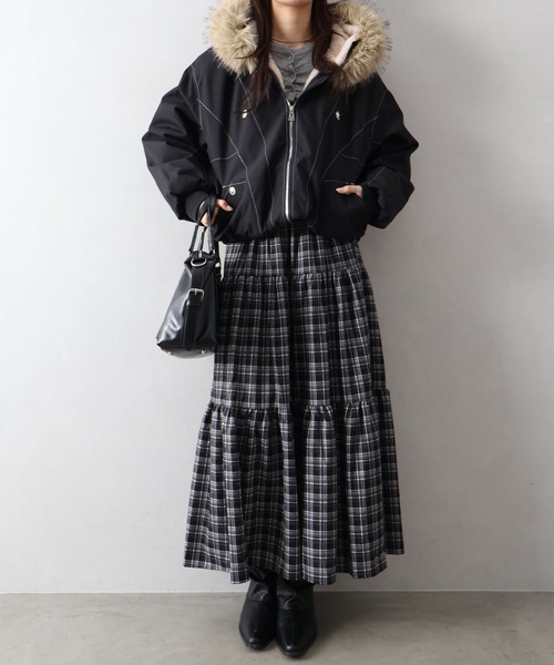 SpRay（スプレイ）の「２ＷＡＹステッチ入ファー付ブルゾン（ブルゾン・レディース・カーキ/ブラック・MEDIUM/SMALL）」の17枚目の写真