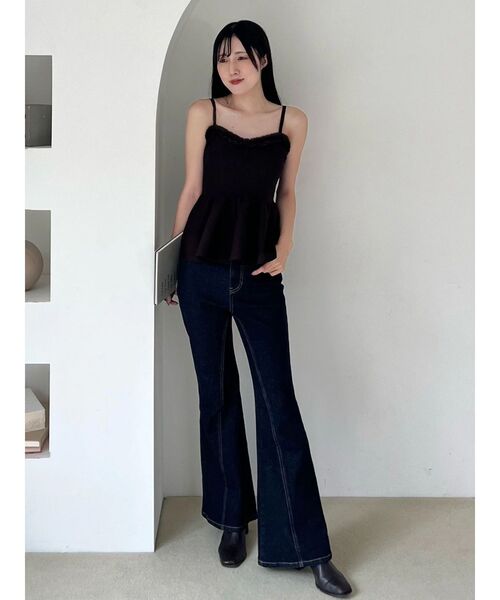 MERCURYDUO（マーキュリーデュオ）の「ペプラムキャミニットセットアンサンブル（ニット/セーター・レディース・ブルー/オフホワイト/ブラウン・FREE）」の11枚目の写真