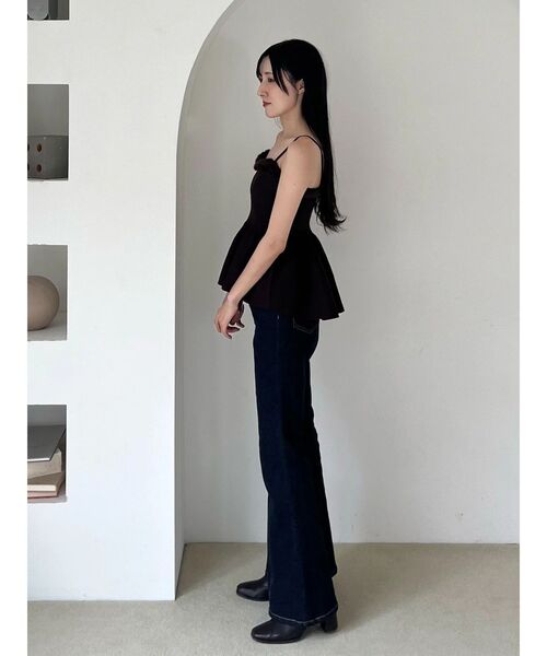 MERCURYDUO（マーキュリーデュオ）の「ペプラムキャミニットセットアンサンブル（ニット/セーター・レディース・ブルー/オフホワイト/ブラウン・FREE）」の12枚目の写真