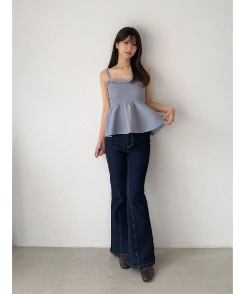 MERCURYDUO（マーキュリーデュオ）の「ペプラムキャミニットセットアンサンブル（ニット/セーター・レディース・ブルー/オフホワイト/ブラウン・FREE）」の20枚目の写真