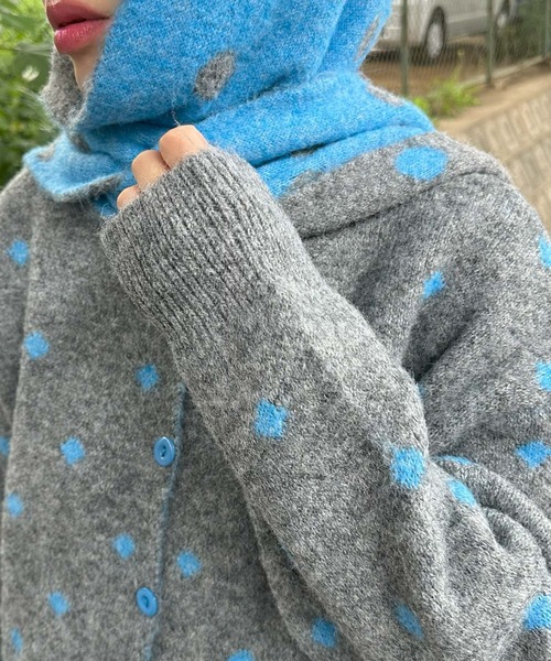 Alley Tokyo(アリートーキョー)の「マフラーセットのドットニット(ニット/セーター・レディース・グレー/オフホワイト/ブラウン・FREE)」の15枚目の写真