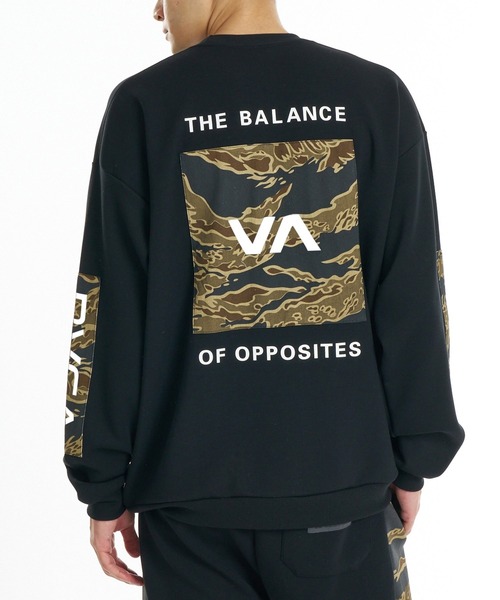 RVCA(ルーカ)の「RVCA メンズ BALANCE BOX PATCH CR トレーナー 【2026年秋冬モデル】/ルーカ袖バックプリントプルオーバーフーディー(スウェット・メンズ・ブラック/ホワイト/ヘザーグレー/ブルー系その他・X-LARGE/LARGE/MEDIUM/SMALL)」の2枚目の写真