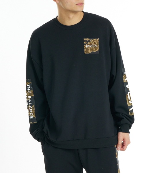 RVCA(ルーカ)の「RVCA メンズ BALANCE BOX PATCH CR トレーナー 【2026年秋冬モデル】/ルーカ袖バックプリントプルオーバーフーディー(スウェット・メンズ・ブラック/ホワイト/ヘザーグレー/ブルー系その他・X-LARGE/LARGE/MEDIUM/SMALL)」の9枚目の写真