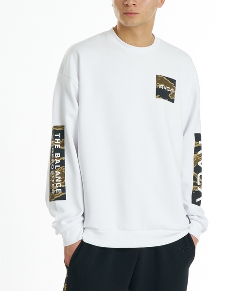 RVCA(ルーカ)の「RVCA メンズ BALANCE BOX PATCH CR トレーナー 【2026年秋冬モデル】/ルーカ袖バックプリントプルオーバーフーディー(スウェット・メンズ・ブラック/ホワイト/ヘザーグレー/ブルー系その他・X-LARGE/LARGE/MEDIUM/SMALL)」の8枚目の写真